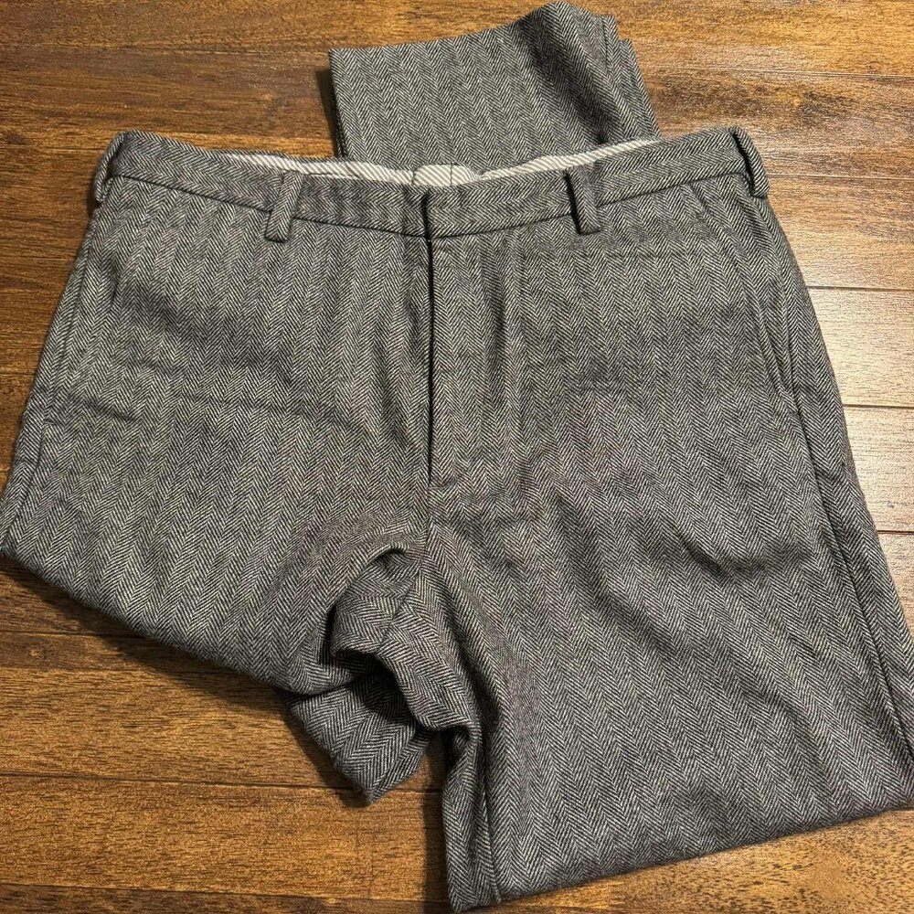 VTG Gap Wool Herringbone dress pants slacks Mens 38X32 Classic Fit Gray - Picture 5 of 11